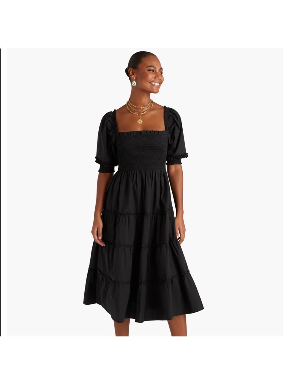 Hill House Nesli Nap Dress - Black Dot / S